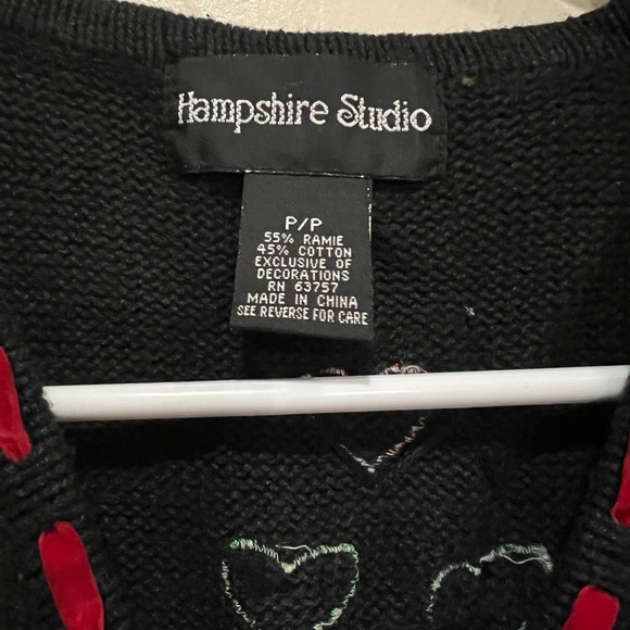 Hampshire Studio Vintage fair isle vest poinsettia Christmas tree heart PP - Picture 2 of 8